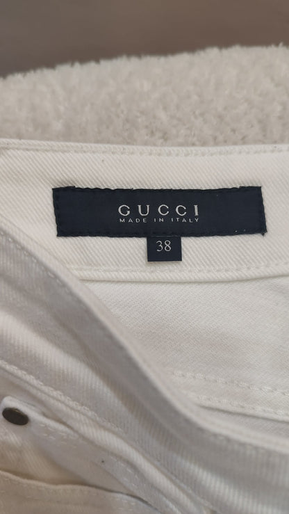 Gucci Denim White Pants Size 38