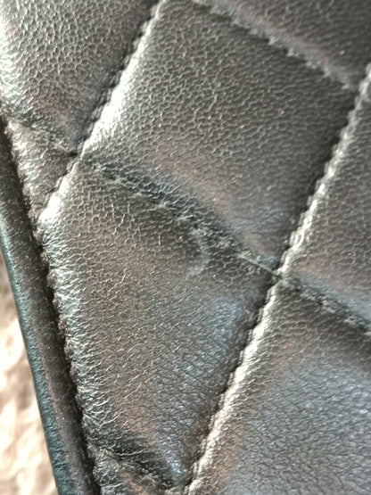 Chanel Vintage Chain Tassel Flap Bag Black Lambskin Series 0