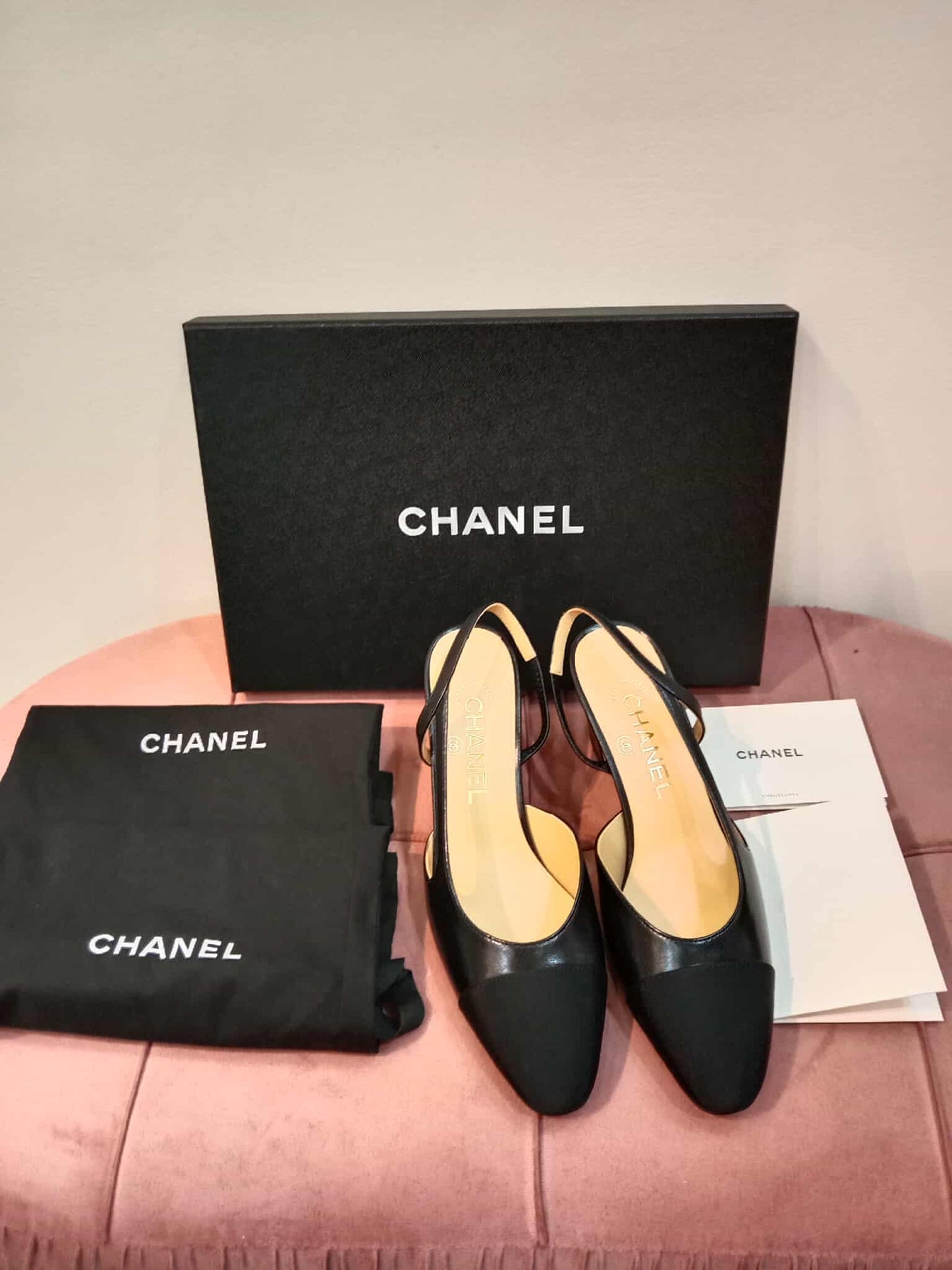 Chanel CC Slingback Black 37C