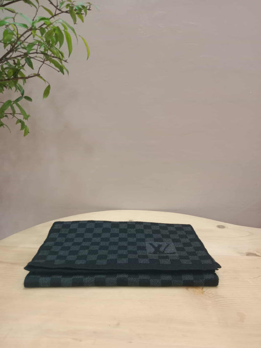 Louis Vuitton Damier Graphite Wool Scarf