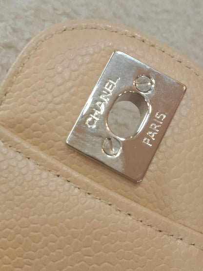 Chanel Classic Double Flap Medium Beige Caviar Series 14