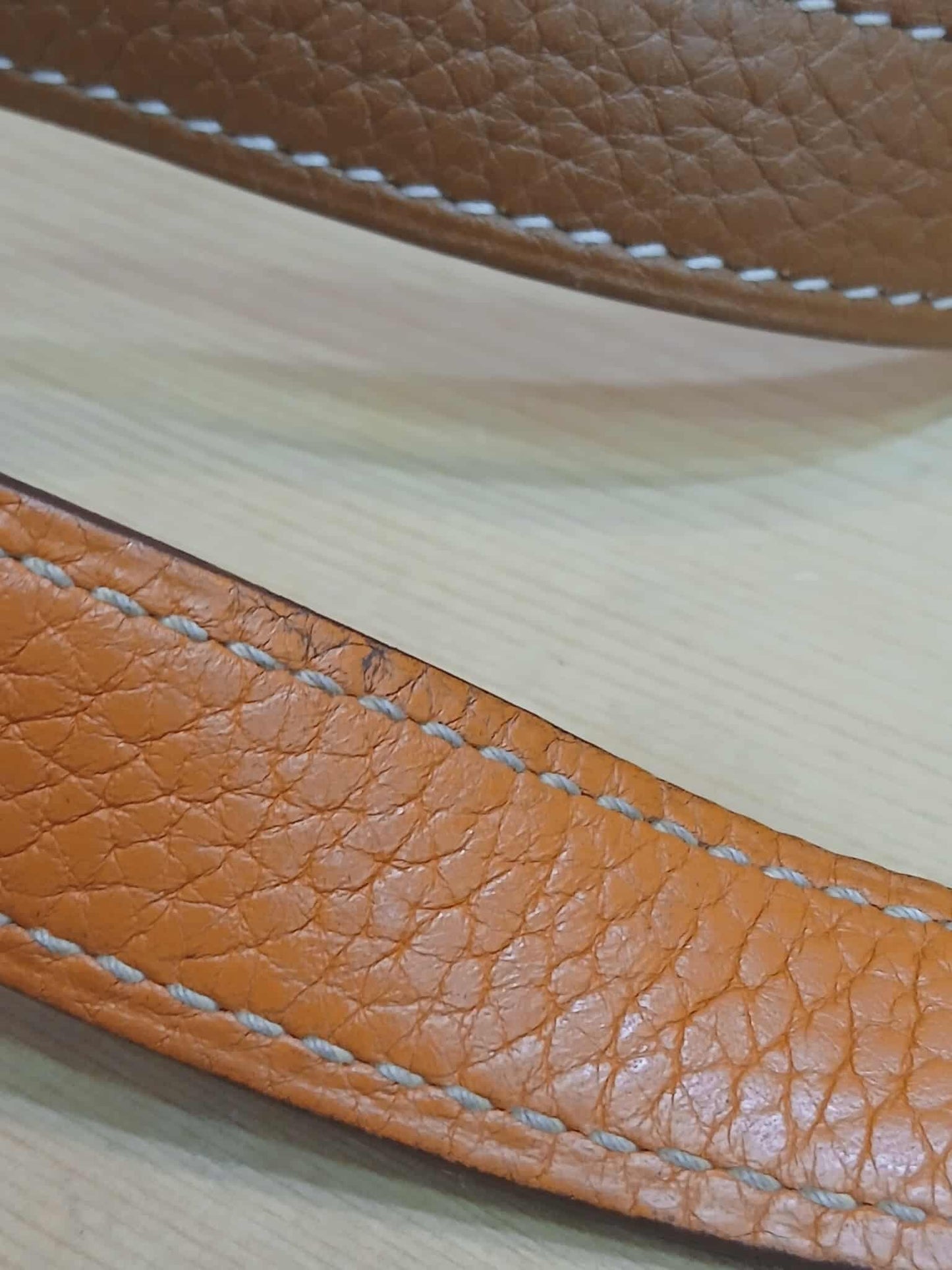 Hermes Double Sens 36 Gold/Poppy Orange Clemence Stamp R Square 2014