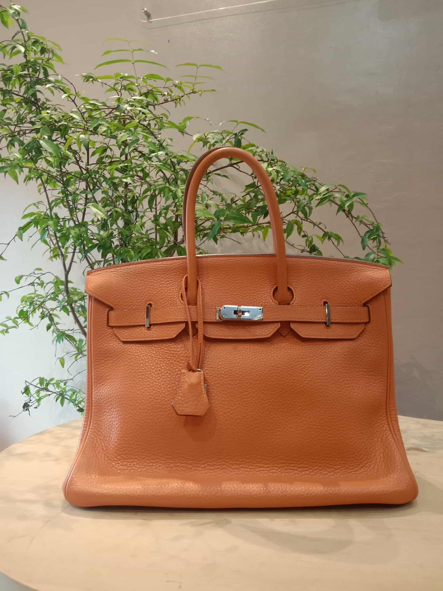 Hermes Birkin 35 Poppy Orange Clemence Stamp L Square 2008