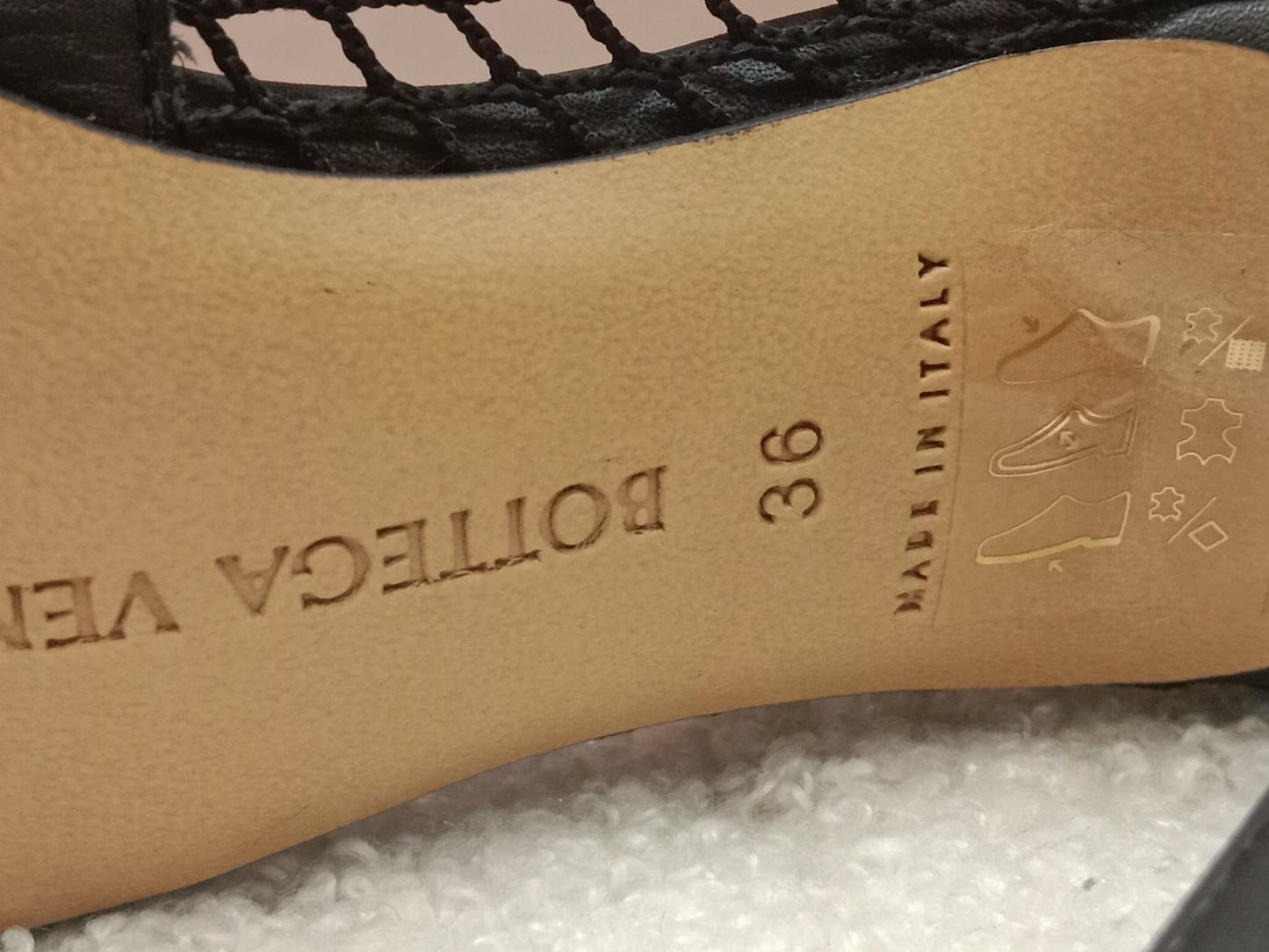 Bottega Veneta Stretch Pumps Black Mesh Square Toe Size 36
