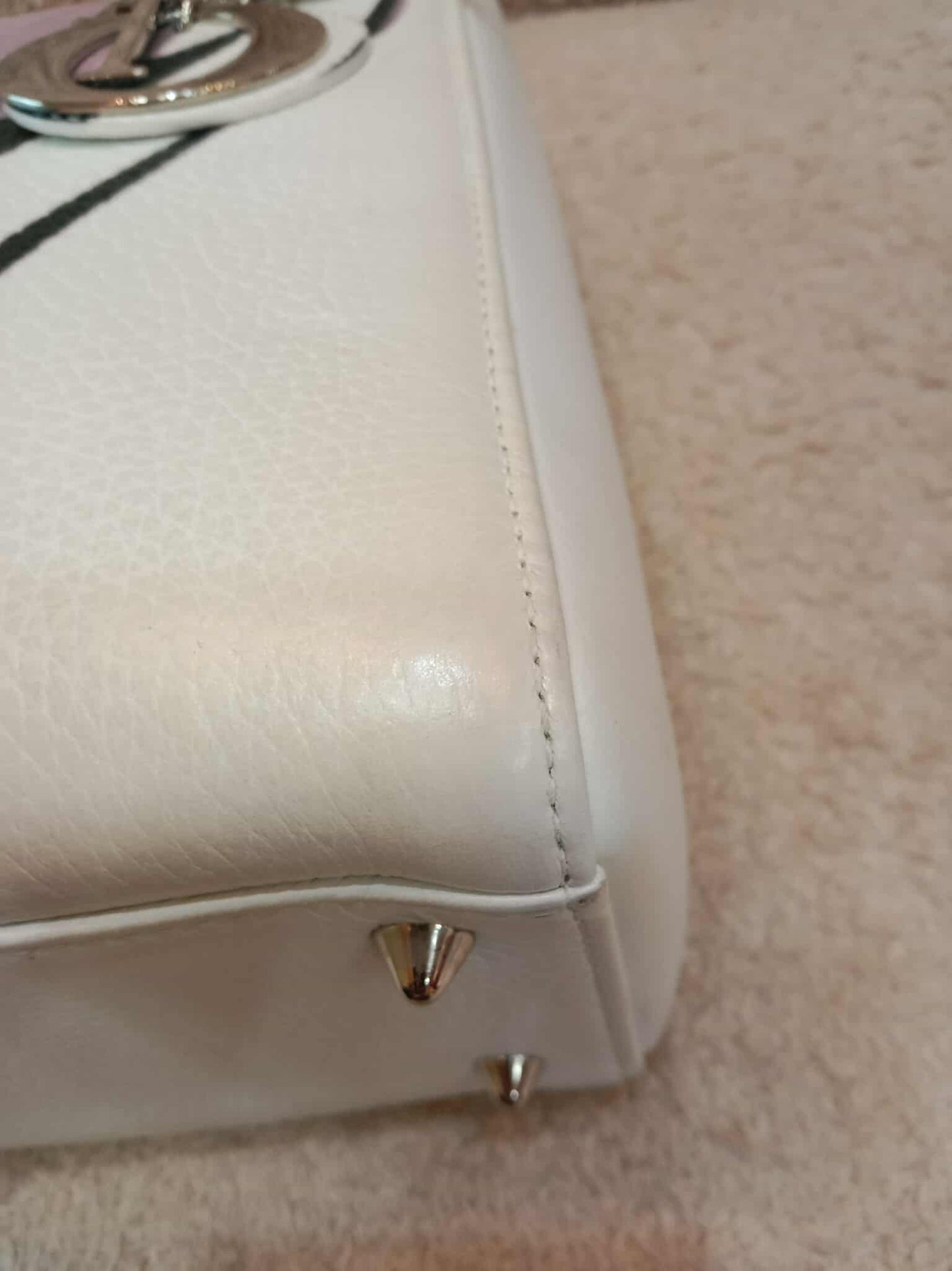 Dior White Floral Printed Lady Dior Medium