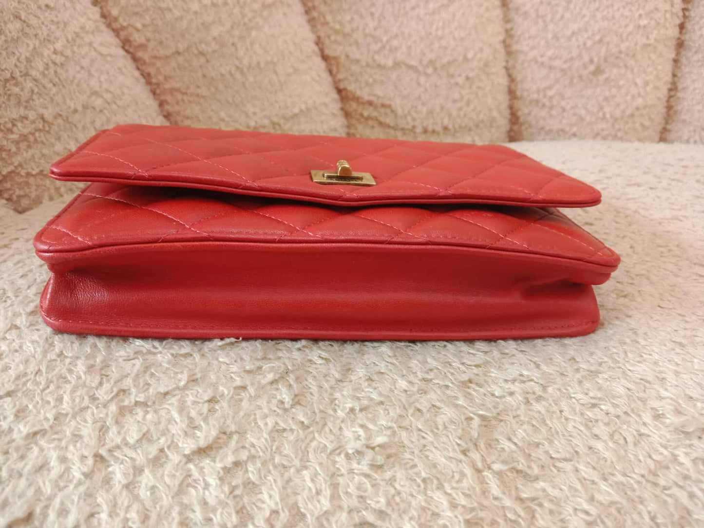 Chanel Wallet on Chain Lambskin Red Series 13