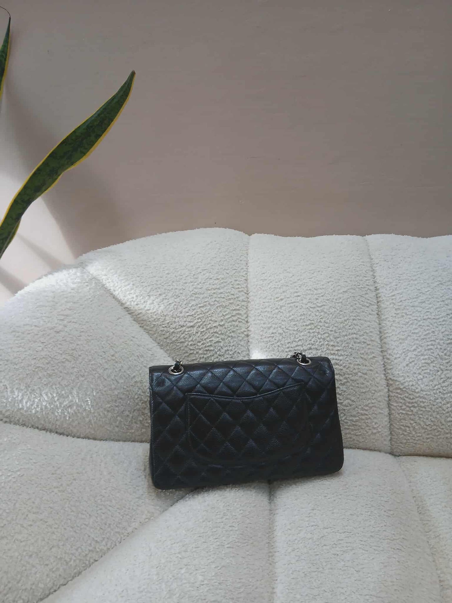 Chanel Medium Double Flap Black Caviar Series 27