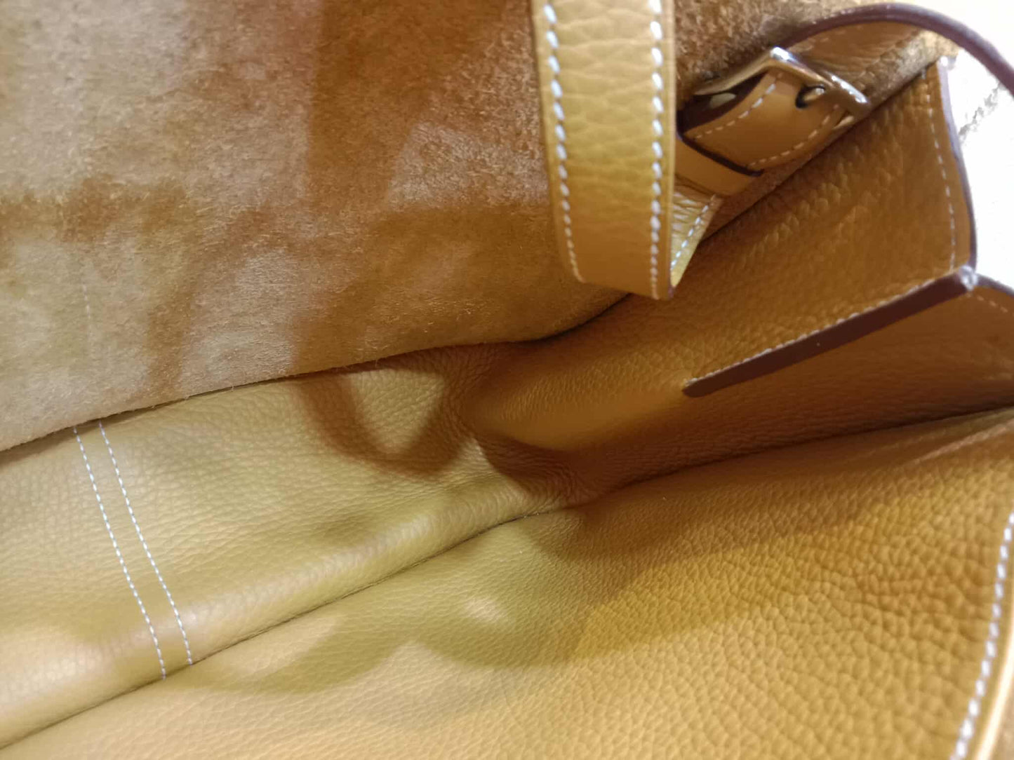 Hermes Halzan 31 Jaune Ambre Clemence Stamp R Square 2014