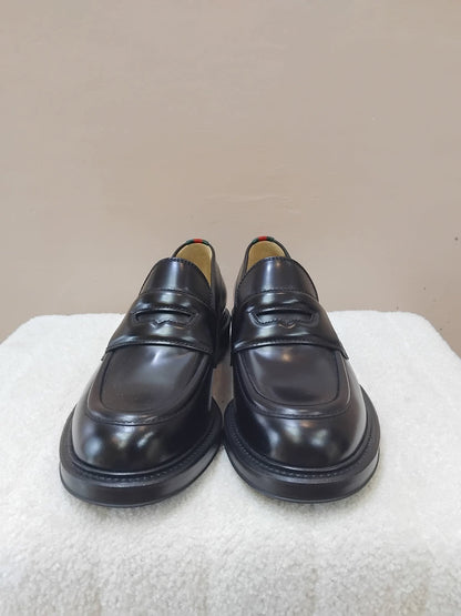 Gucci Men's Black Leather Loafers Size 7