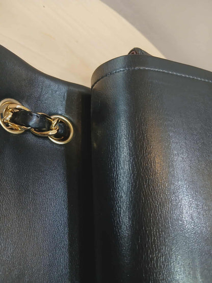 Chanel Double Flap Jumbo Lambskin Black Series 16