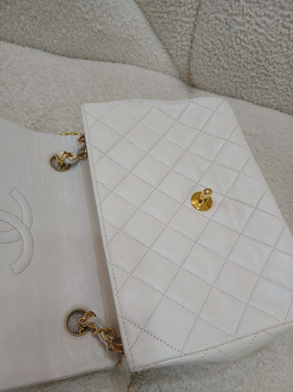 Chanel Matelasse Lambskin Vintage Flap White Series 1