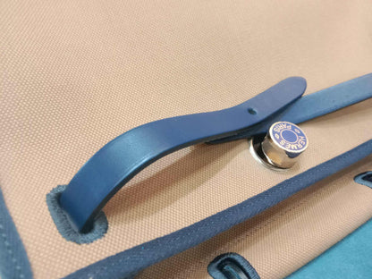 Hermes Herbag Ado Zip Backpack Canvas Bicolor Tan/Blue Stamp U 2022
