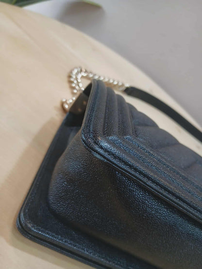 Chanel Leboy Chevron Caviar Small Black Series 29