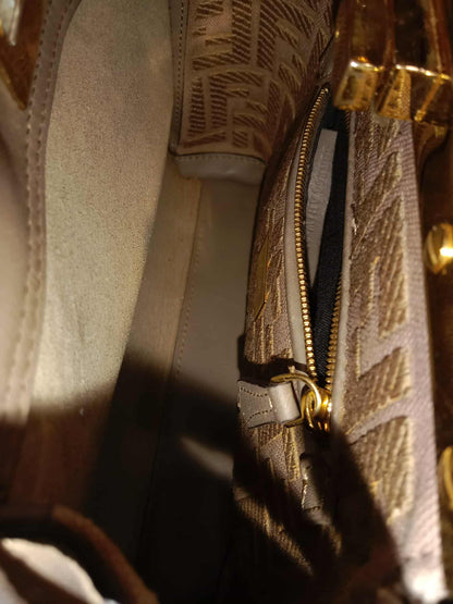 Fendi Peekaboo Grey Leather Mini