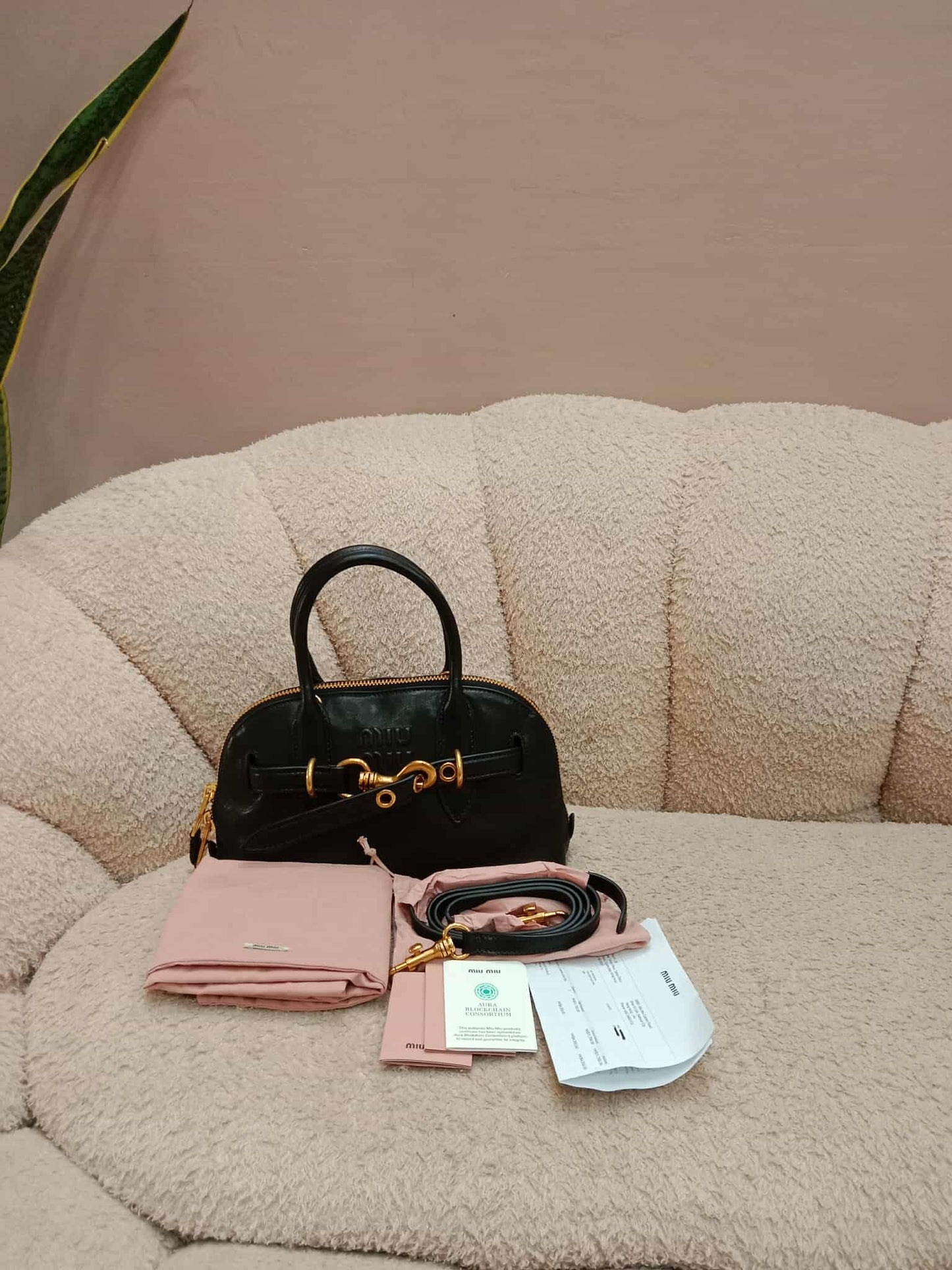 Miu Miu Aviator Nappa Leather Black