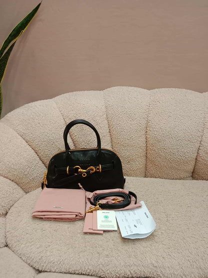 Miu Miu Aviator Nappa Leather Black