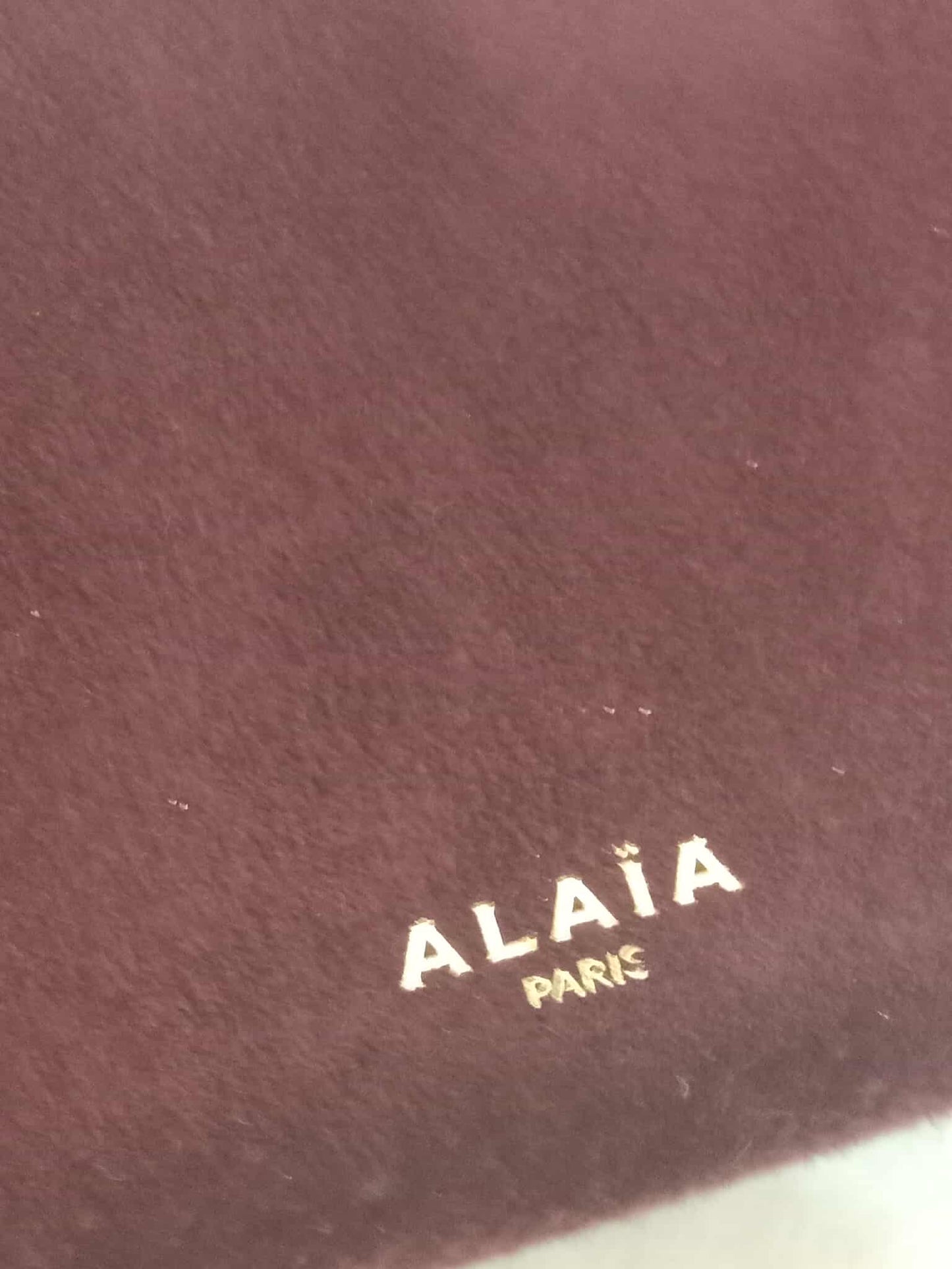 Alaia Le Teckel Suede Bag Burgundy