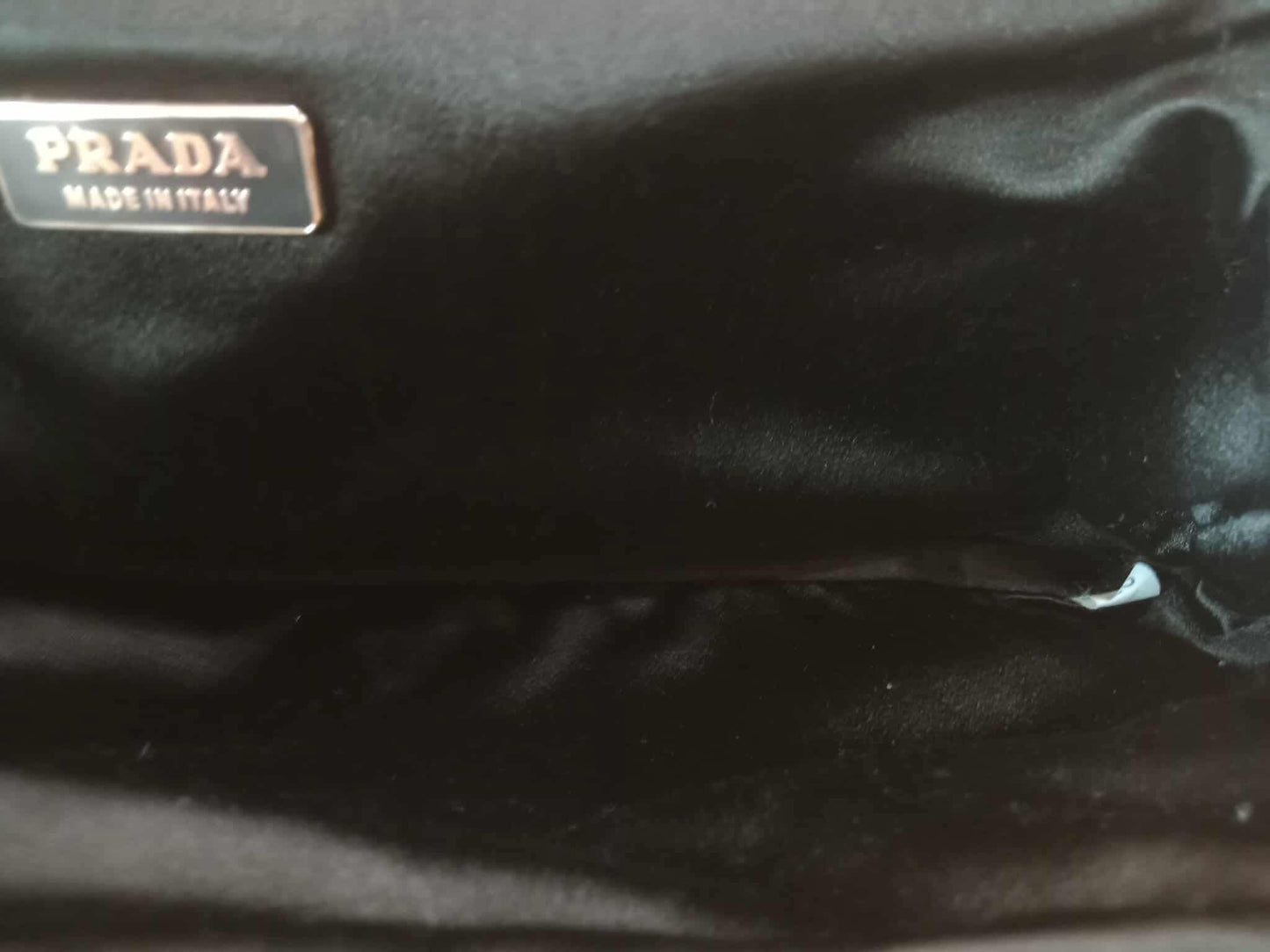 Prada Black Satin Raso Chic Kisslock Eastwest Bag