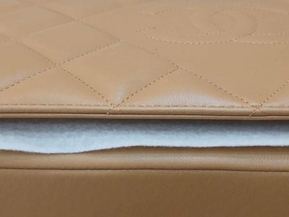 Chanel Diamond CC Chain Brown Caramel Lambskin Flap Bag Series 18