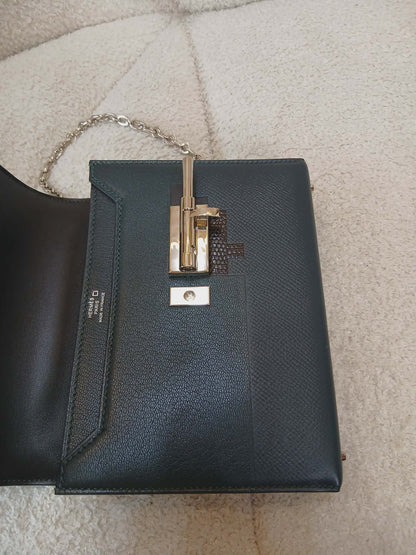 Hermes Sac Verrou Touch Chaine Mini Marquete Cypress Noir Stamp Y 2020