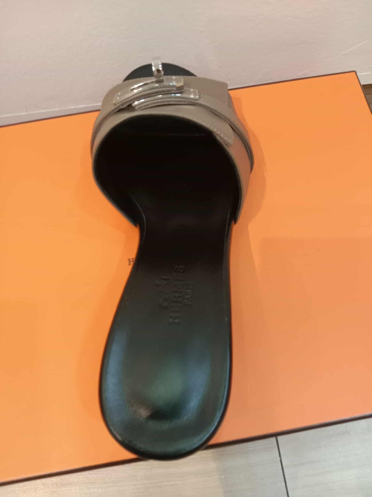 Hermes Kelly Sandals Etain Size 35.5