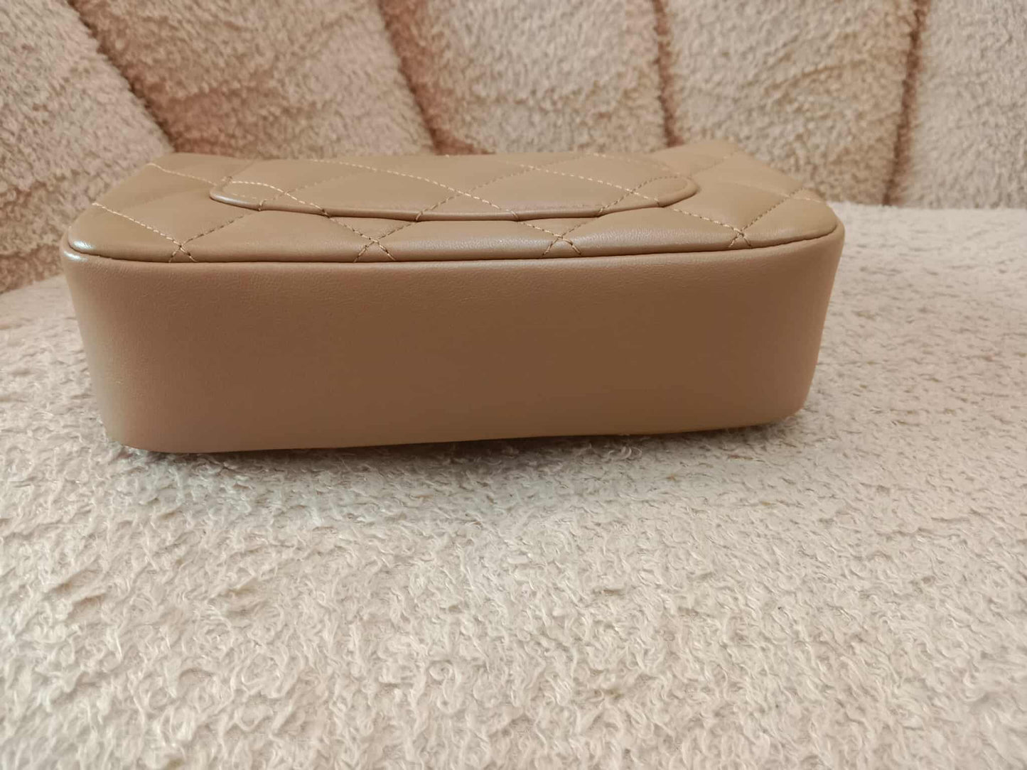 Chanel Seasonal Flap Heart Charms Beige Microchipped