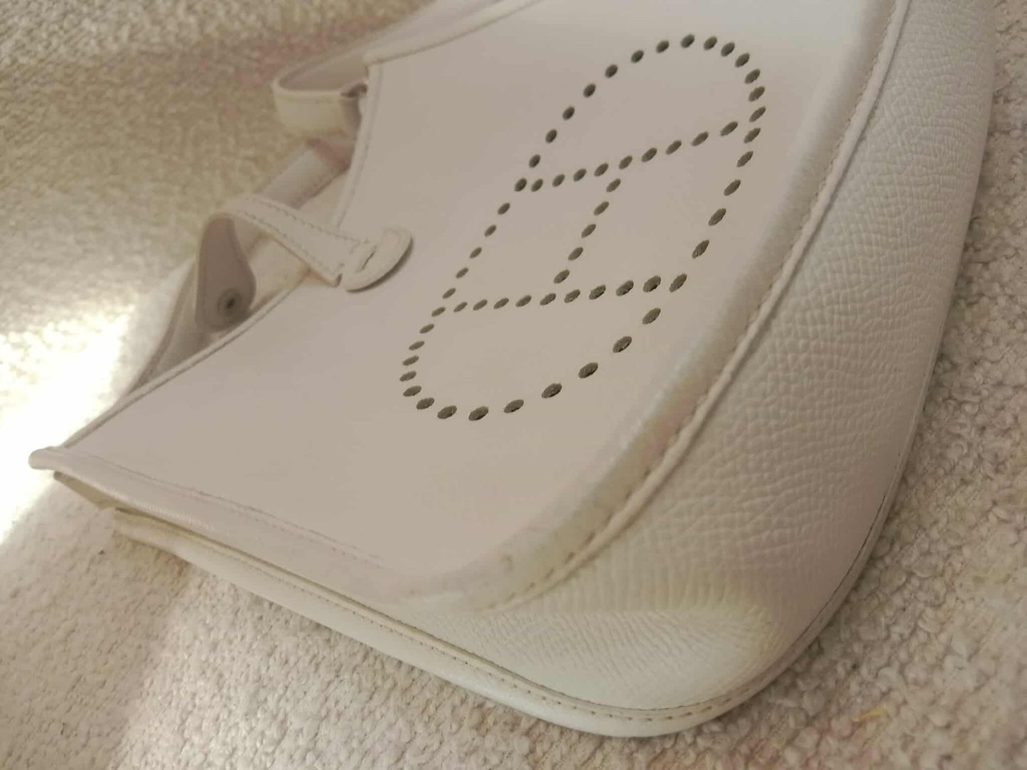 Hermes Evelyne TPM White Clemence Stamp O Square 2011