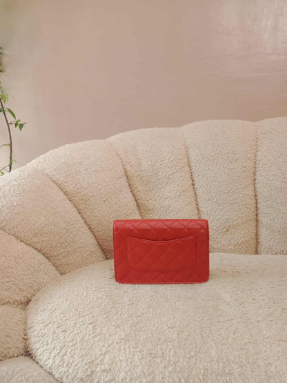 Chanel Wallet on Chain Lambskin Red Series 13