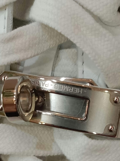 Hermes Day White Kelly Sneakers Rose Gold Buckle Size 35
