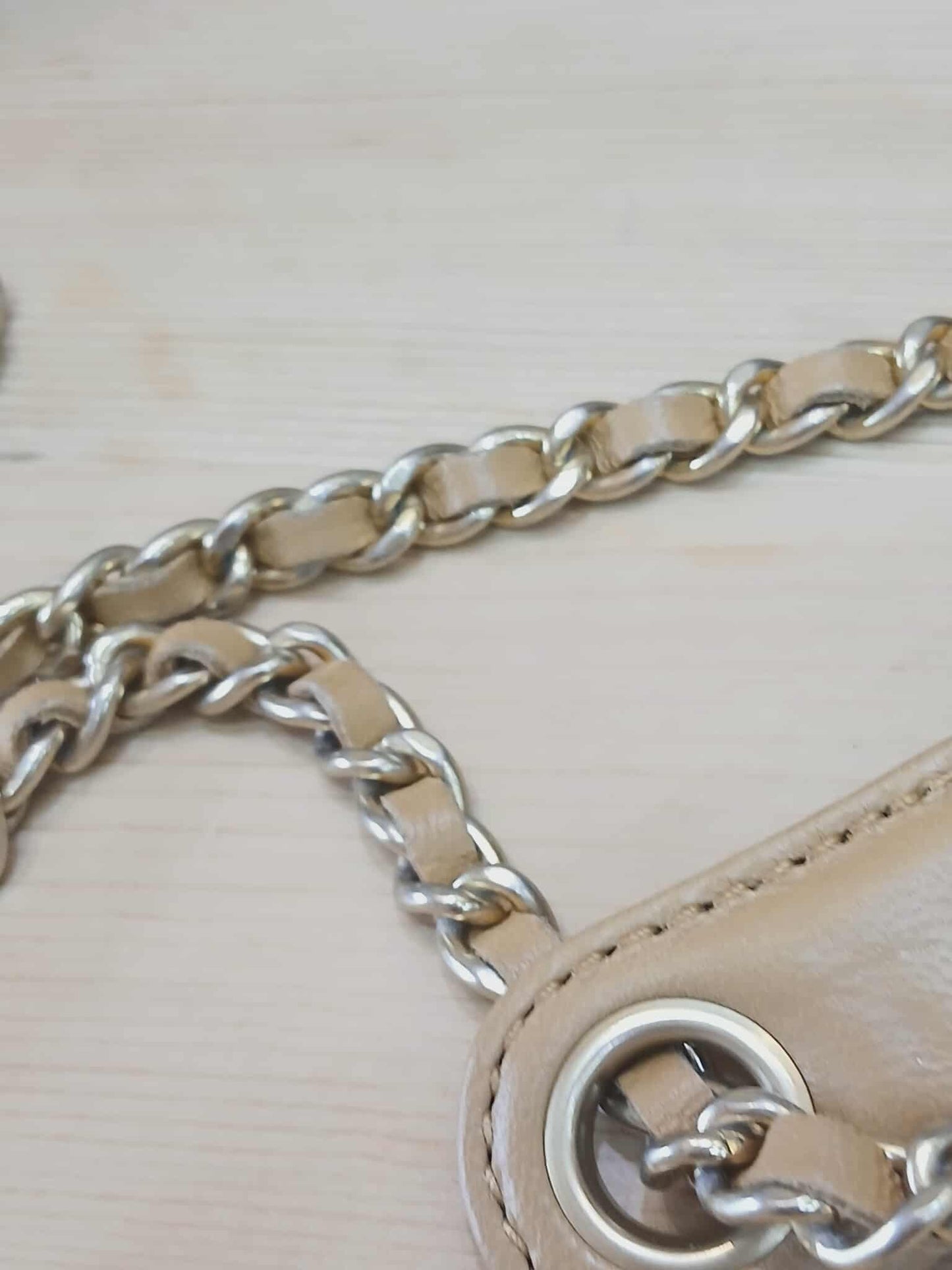 Chanel Diamond CC Chain Brown Caramel Lambskin Flap Bag Series 18