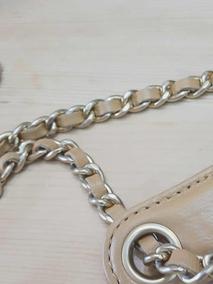 Chanel Diamond CC Chain Brown Caramel Lambskin Flap Bag Series 18