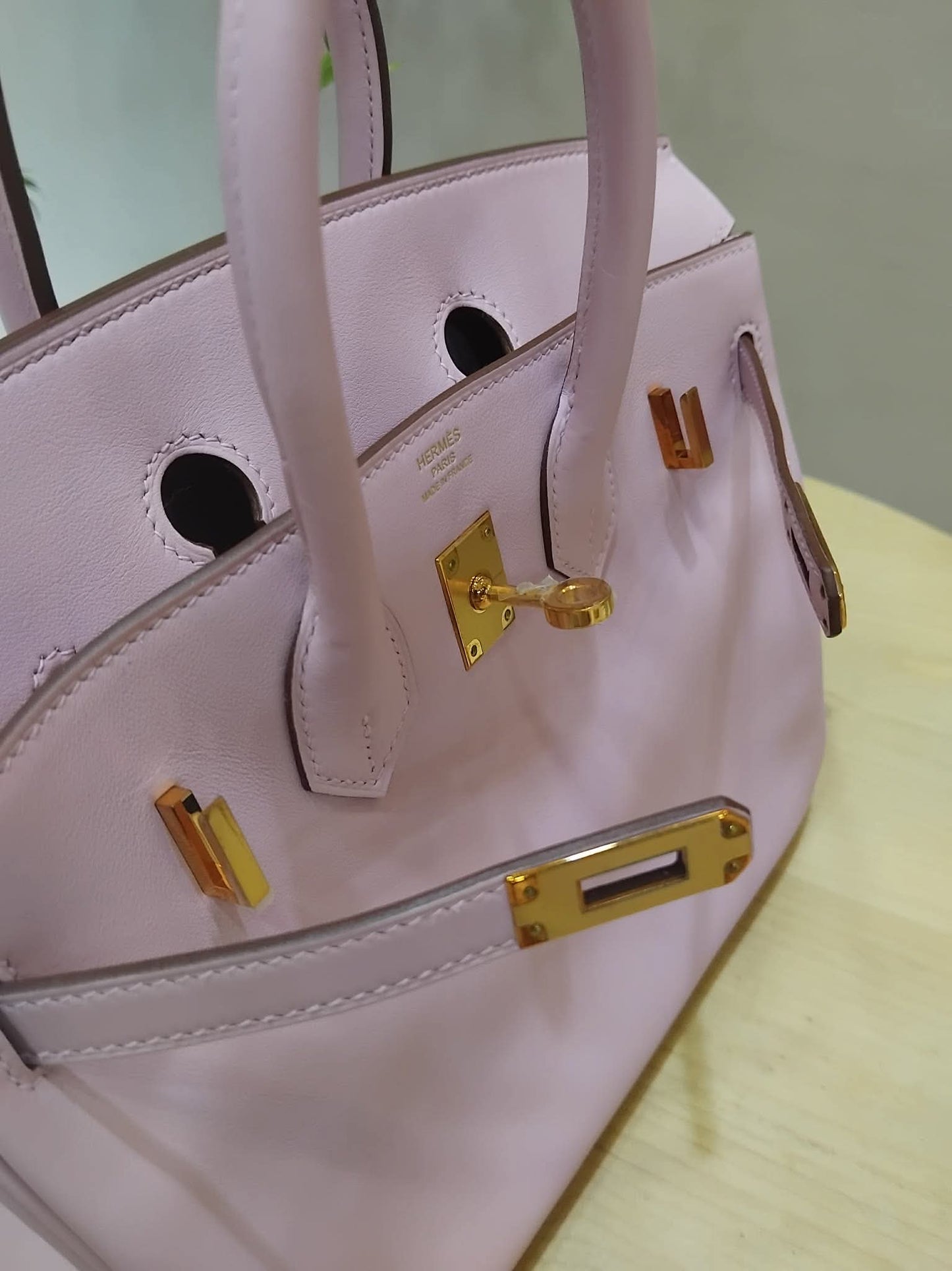 Hermes Birkin 25 Mauve Sylvestre Swift Rose Gold Hardware Stamp W 2024