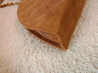 Chanel Vintage Suede Moon Bag Series 1