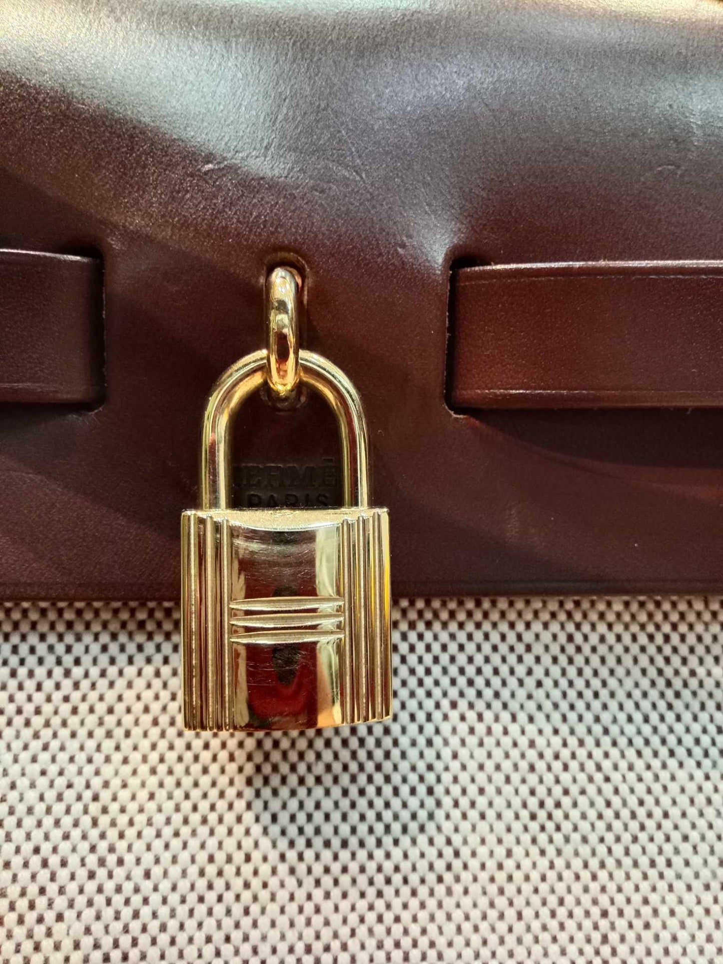 Hermes Herbag 31 Chocolate Brown Stamp E Square 2001