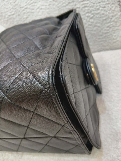 Chanel 25 Black Caviar Microchipped Fullset