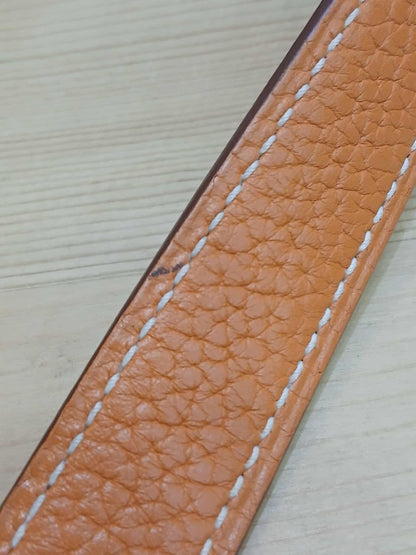 Hermes Double Sens 36 Gold/Poppy Orange Clemence Stamp R Square 2014