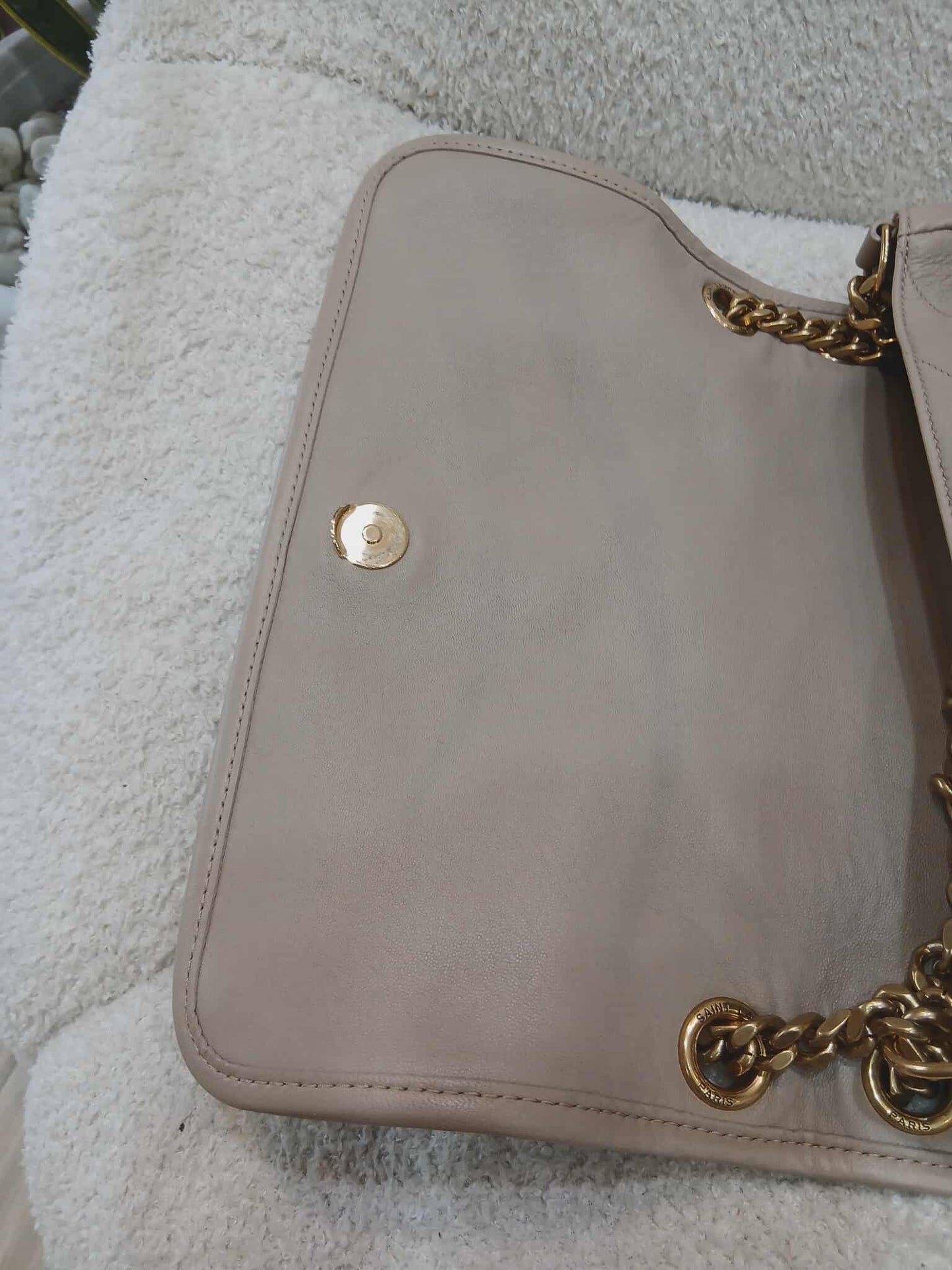 Saint Laurent Niki Leather Beige Bag