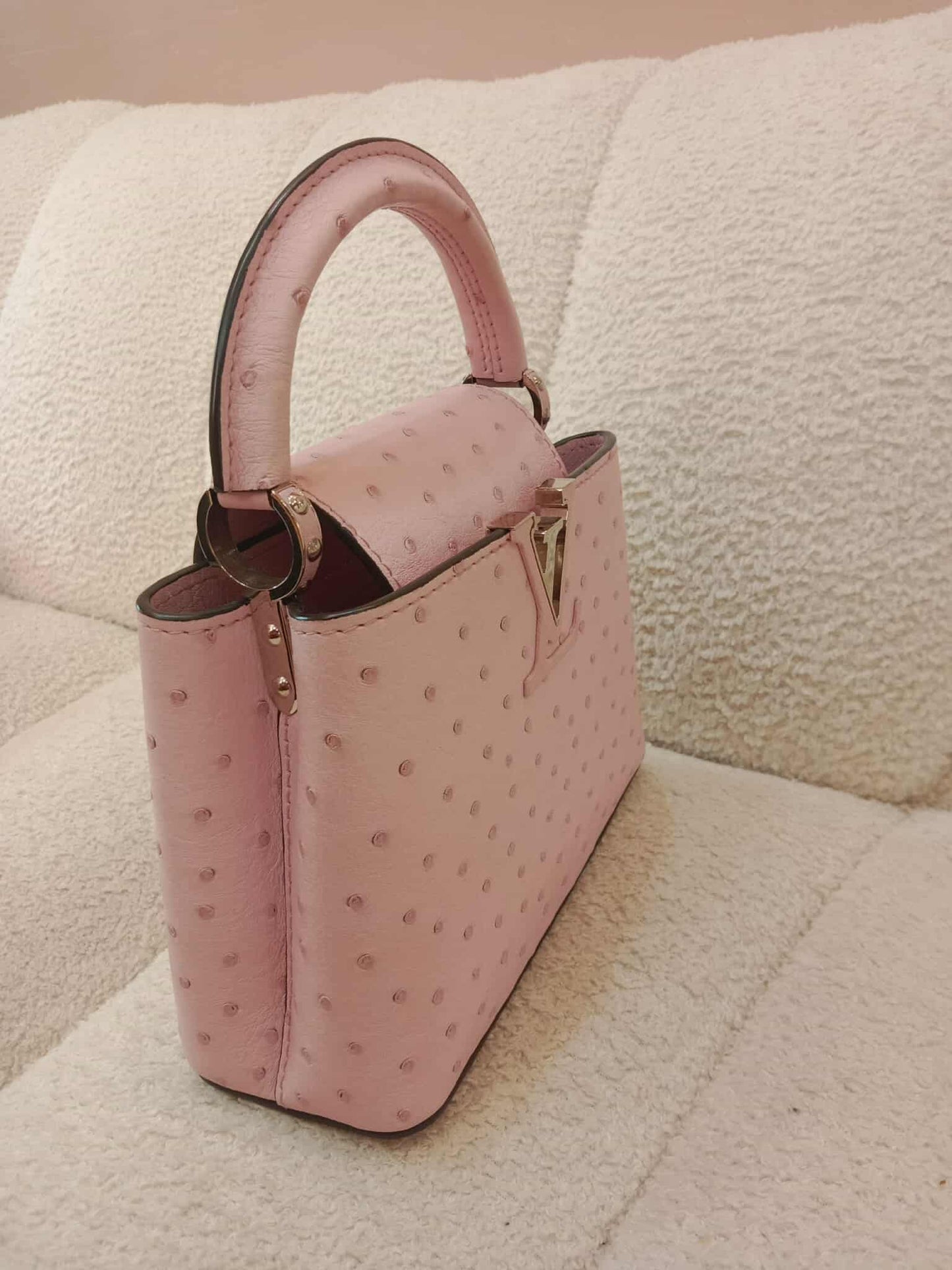 Louis Vuitton Mini Capucine Ostrich Pink