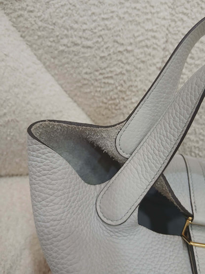 Hermes Picotin 18 Bleu Glacier Clemence Stamp Z 2021