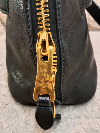 Miu Miu Aviator Nappa Leather Black