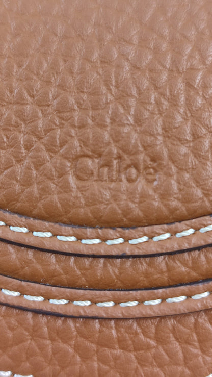Chloe Marcie Small Raffia Basket Brown Bag