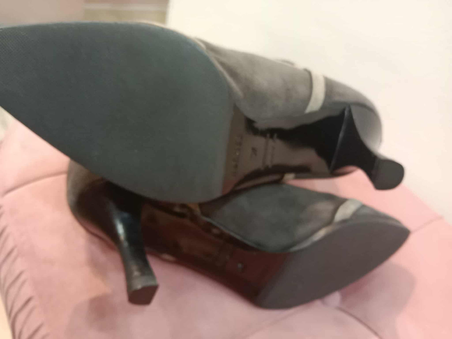 Hermes Knee-High Boots Suede Chocolate Brown Size 37