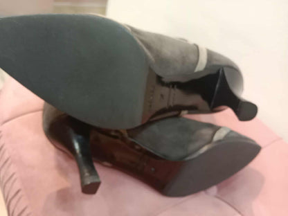 Hermes Knee-High Boots Suede Chocolate Brown Size 37