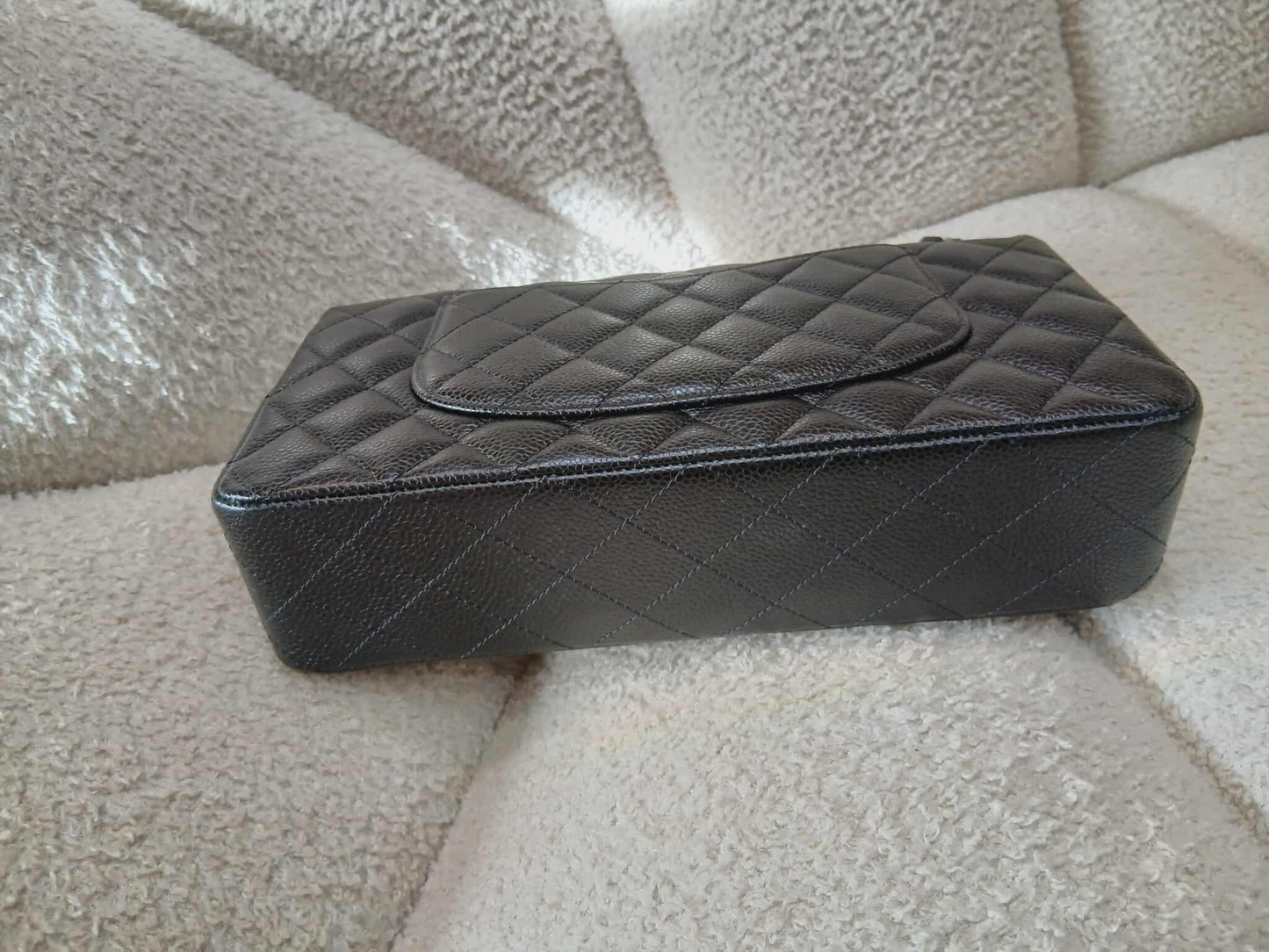 Chanel Medium Double Flap Black Caviar Series 27