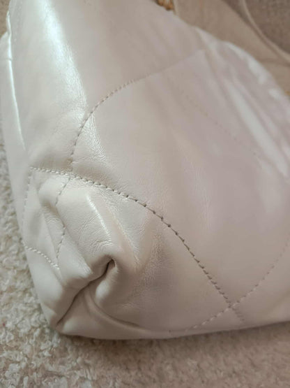Chanel 22 Mini Tote Lambskin White Microchipped