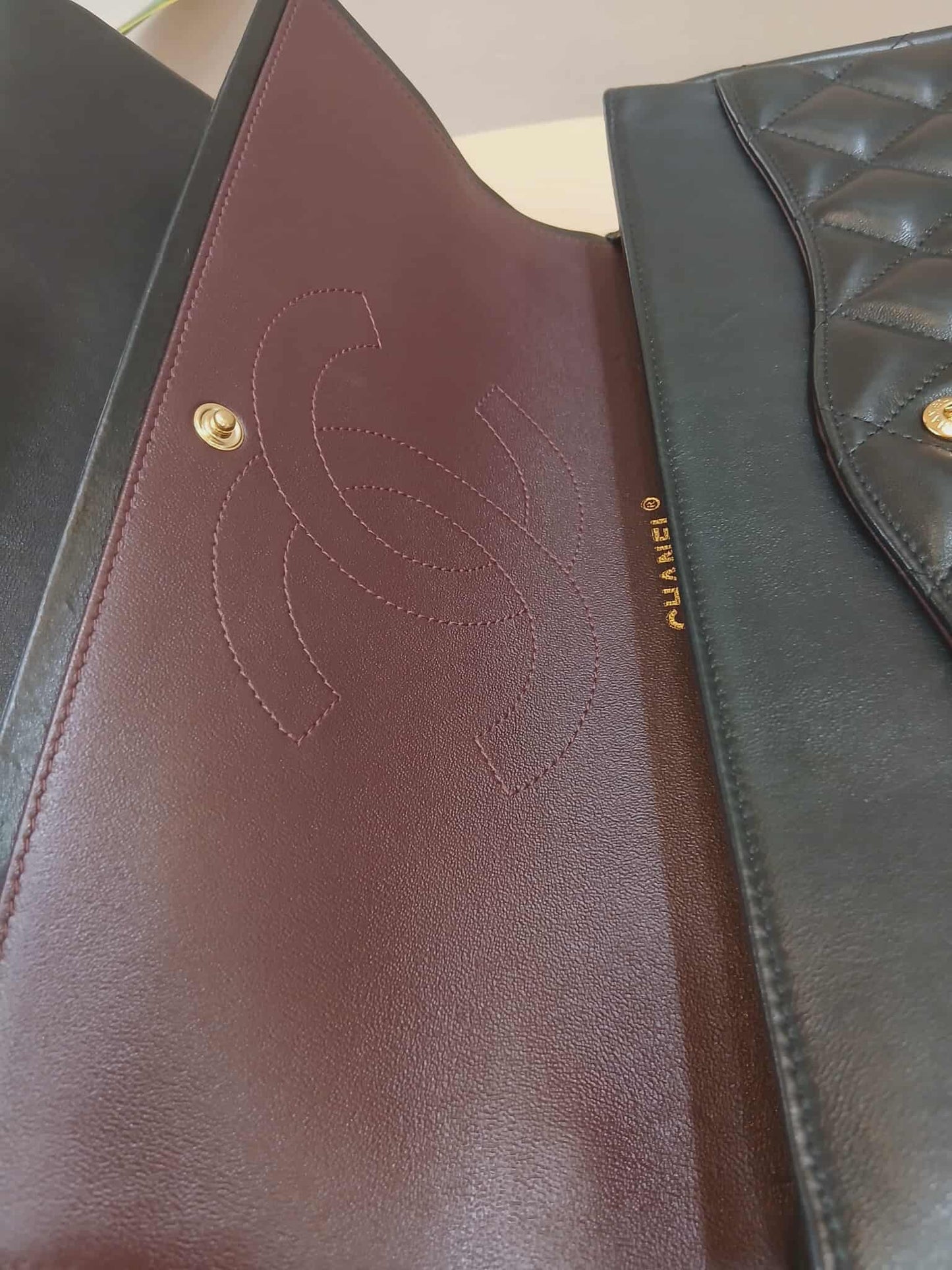 Chanel Double Flap Jumbo Lambskin Black Series 16