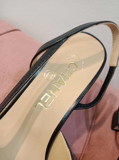 Chanel CC Slingback Black 37C