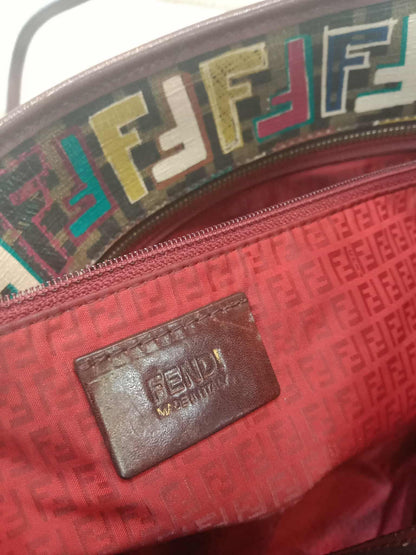Fendi Multicolor Zucca Spalmati Roll Tote Bag