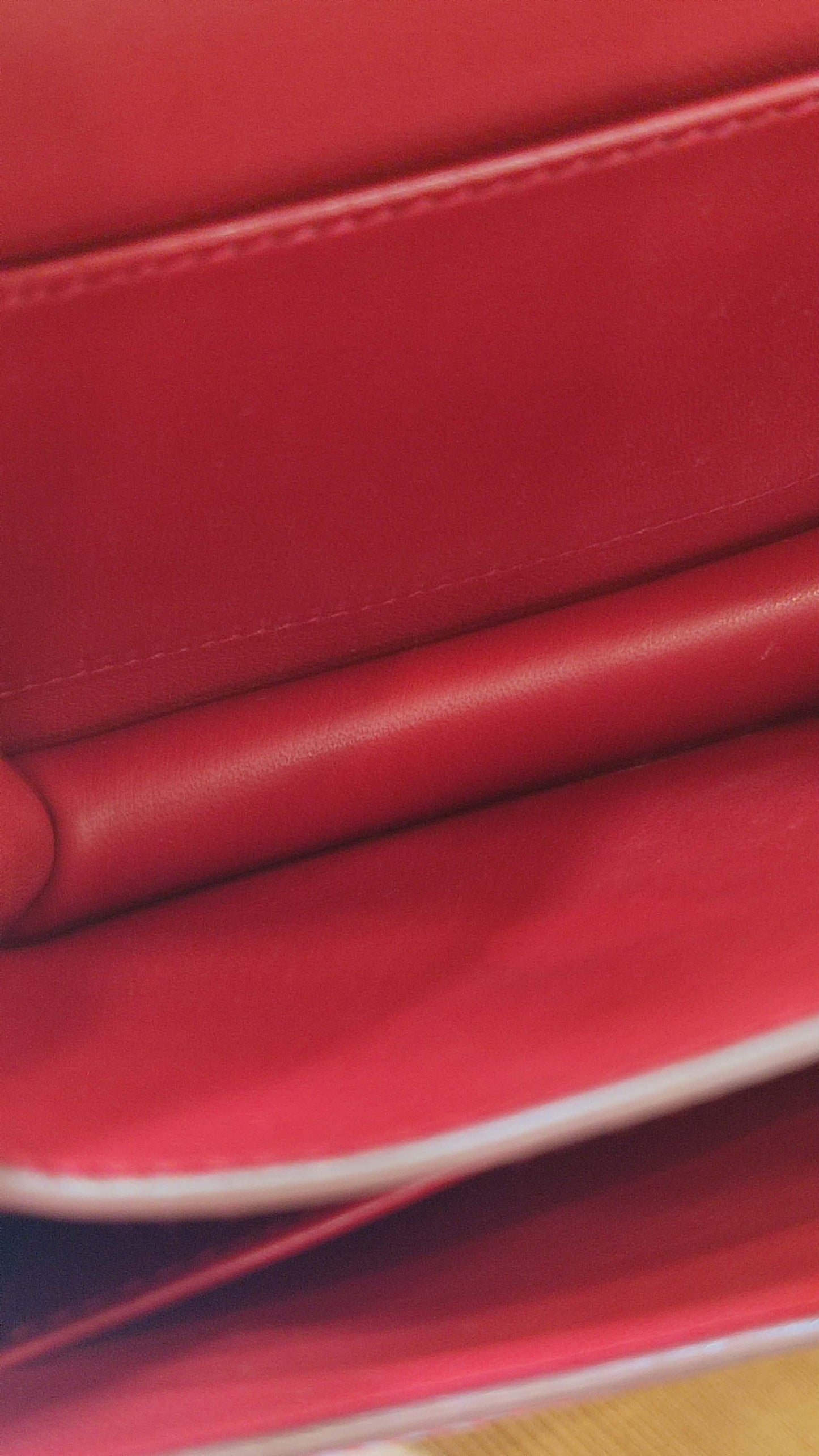 Hermes Constance 18 Red Courchevel Stamp Y Circle 1995