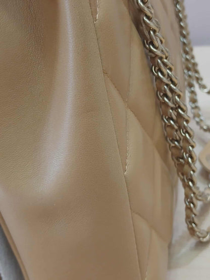 Chanel Diamond CC Chain Brown Caramel Lambskin Flap Bag Series 18